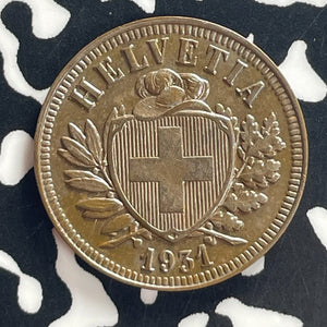 1931 Switzerland 2 Rappen Lot#T7995 High Grade! Beautiful!