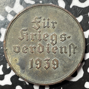 1939 Germany War Merit Zinc Medal Lot#JM6901 32mm