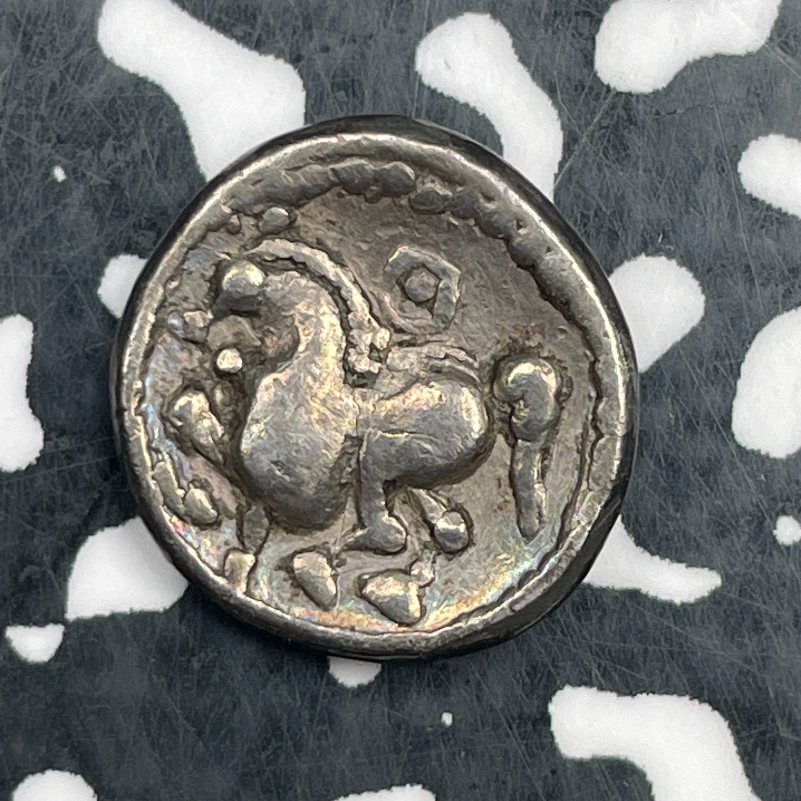 (3rd Century BC) Celtic Pannonia Zeus/Fat Horse AR Tetrobol Lot#JM1735 Silver!