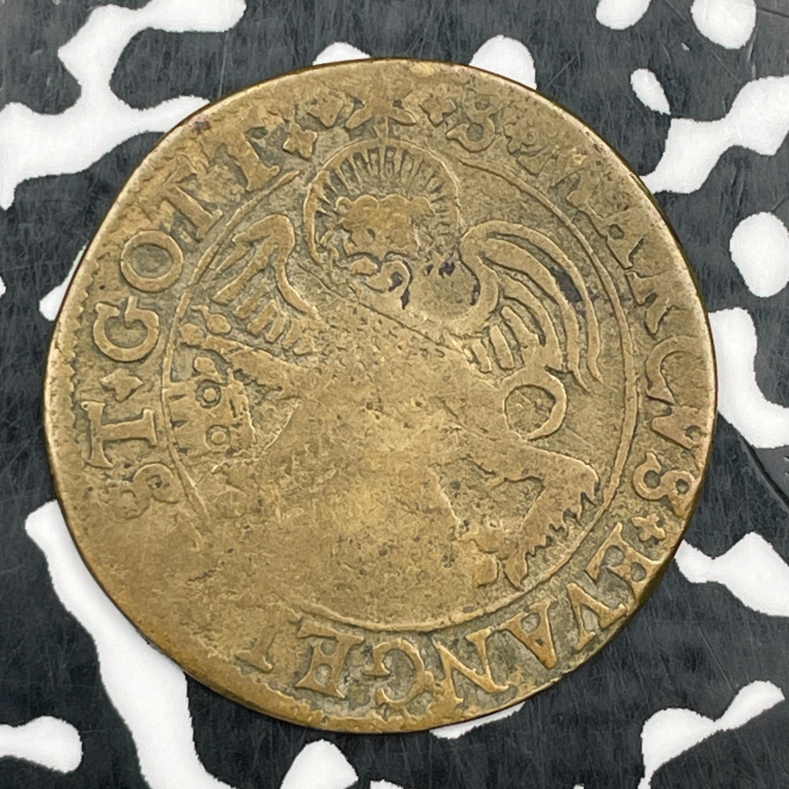 (16th Century) Germany Nurnberg Lion of St. Mark Jeton by Krauwinkeel Lot#N0867