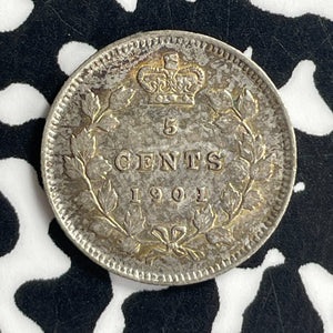1901 Canada 5 Cents Lot#T7016 Silver! Nice!