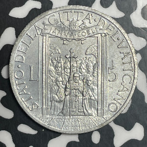 1950 Vatican City 5 Lire Lot#T2795 High Grade! Beautiful!