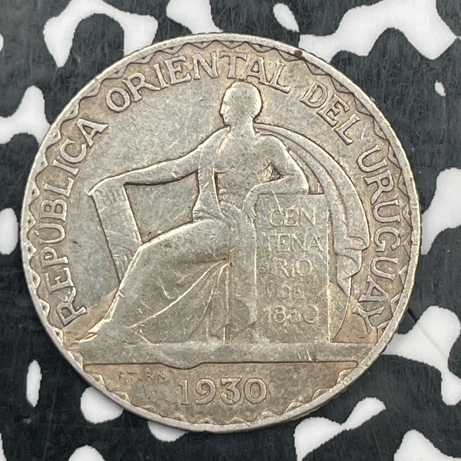 1930 Uruguay 20 Centesimos Lot#F9470 Silver!