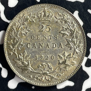 1920 Canada 25 Cents Lot#T6998 Silver! Nice!