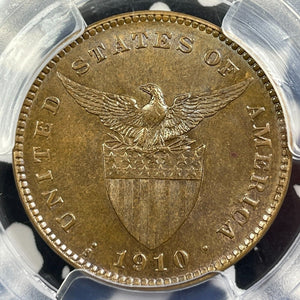 1910-S U.S. Philippines 1 Centavo PCGS MS63BN Lot#G9208 Choice UNC!