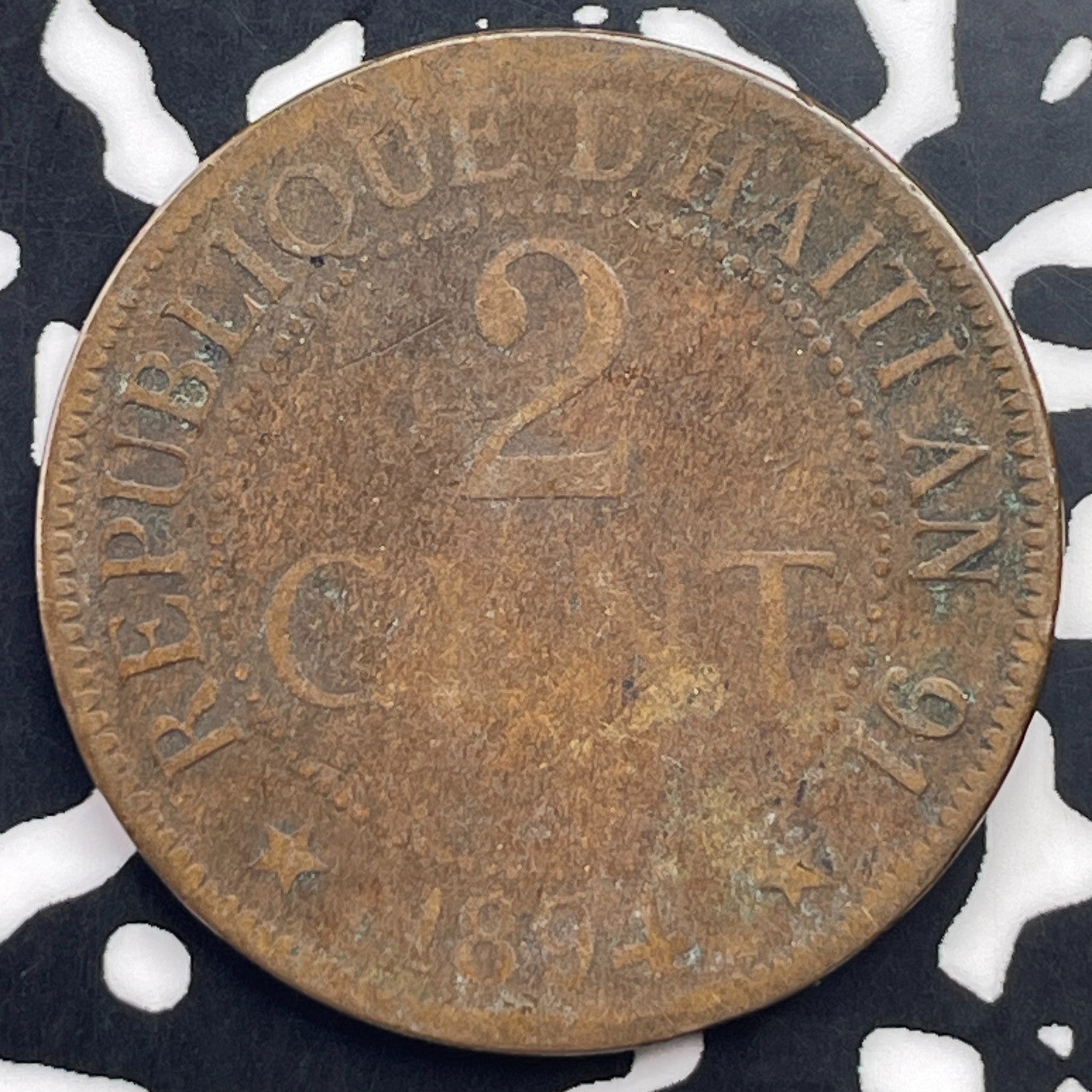 1894-A Haiti 2 Centimes Lot#C2848