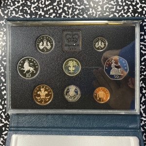 1990 Great Britain 8x Coin Proof Set Lot#B2674 With Case & C.O.A.