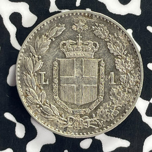 1887-M Italy 1 Lira Lot#T8648 Silver! Nice!