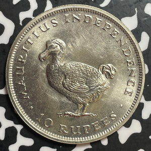 1971 Mauritius 10 Rupees Lot#T1176 High Grade! Beautiful! Dodo Bird