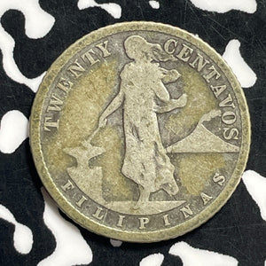 1918-S U.S. Philippines 20 Centavos Lot#C0438 Silver!