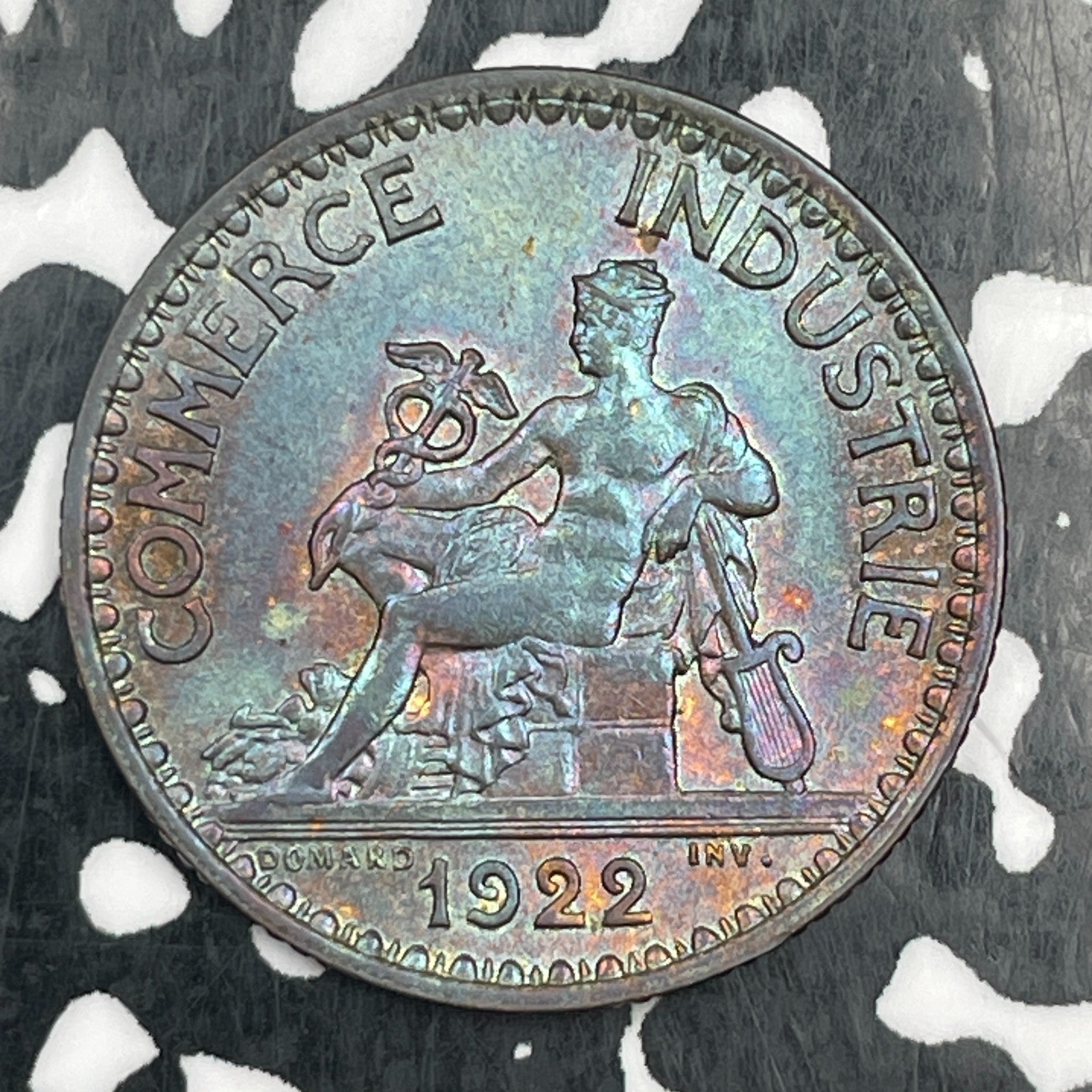 1922 France 1 Franc Lot#F9163 High Grade! Beautiful Toning!