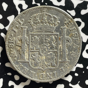 1821-Mo JJ Mexico 8 Reales Lot#JM0130 Large Silver!