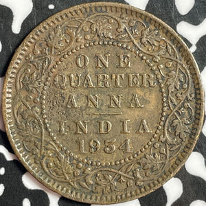 1934 India 1/4 Anna Lot#D8045