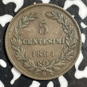 1864-M San Marino 5 Centesimi Lot#E2096
