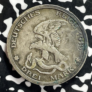 1913 Germany Prussia 2 Mark Lot#JM9879 Silver!