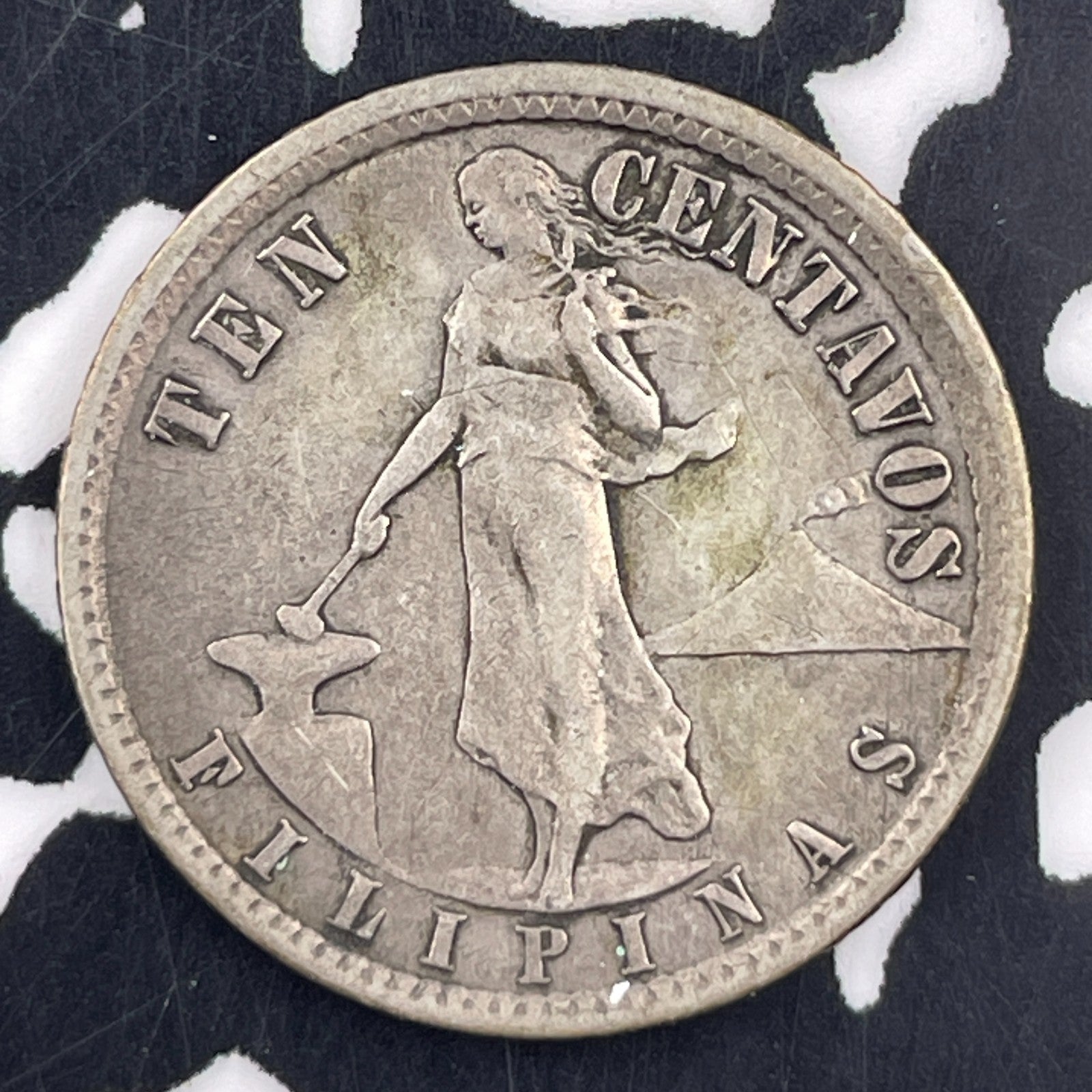 1917-S U.S. Philippines 10 Centavos Lot#F1980 Silver!