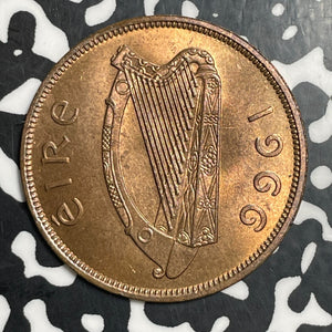 1966 Ireland 1 Penny Lot#T2932 High Grade! Beautiful!