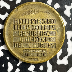 1946 Uruguay 50th Anniversary Of The National Bank Medal Lot#E2504 33mm