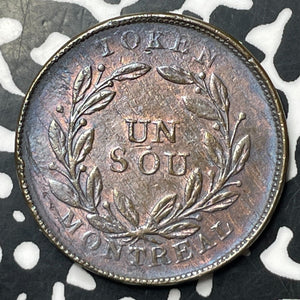 (1837) Lower Canada 1/2 Penny Token Lot#JM8209 Beautiful Detail, Obv. Lam. Flaw