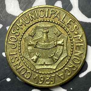 1937 Spain Civil War Menorca 1 Peseta Lot#MK319