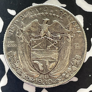 1930 Panama 1/4 Balboa Lot#T3103 Silver! Nice!