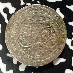 1662 Poland 6 Groschen Lot#JM9381 Silver! Nice!