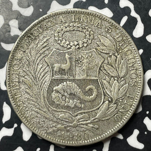 1930 Peru 1 Sol Lot#E7101 Large Silver Coin!