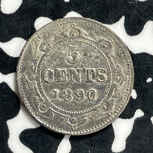 1890 Newfoundland 5 Cents Lot#JM9956 Silver! Nice!