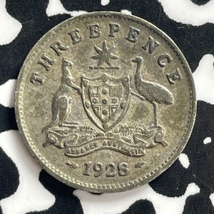 1938 Australia 3 Pence Threepence Lot#C0787 Silver!