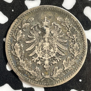 1877-E Germany 50 Pfennig Lot#E3127 Silver! KM#8