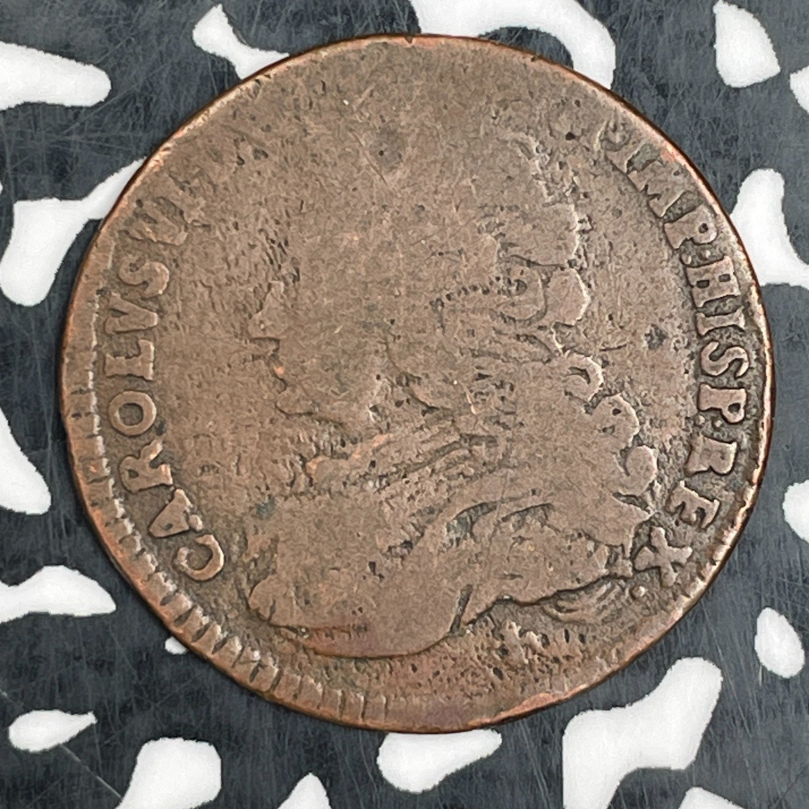 1712 Spanish Netherlands Flanders Oord 1 Liard Lot#N1718 Scarce! Vanhoudt-794
