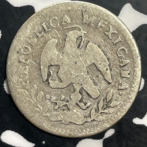 1858-Go PF Mexico 1/2 Real Half Real Lot#T0054 Silver!