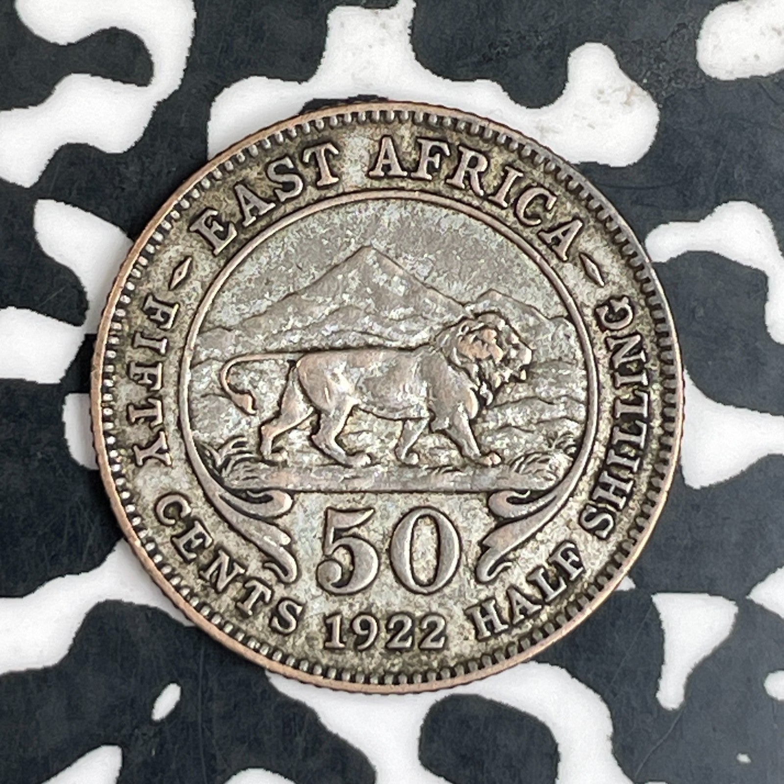 1922 East Africa 50 Cents Lot#F7102 Silver!