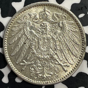 1915-D Germany 1 Mark Lot#T0073 Silver! High Grade! Beautiful!