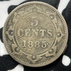 1885 Newfoundland 5 Cents Lot#JM9017 Silver! Key Date!