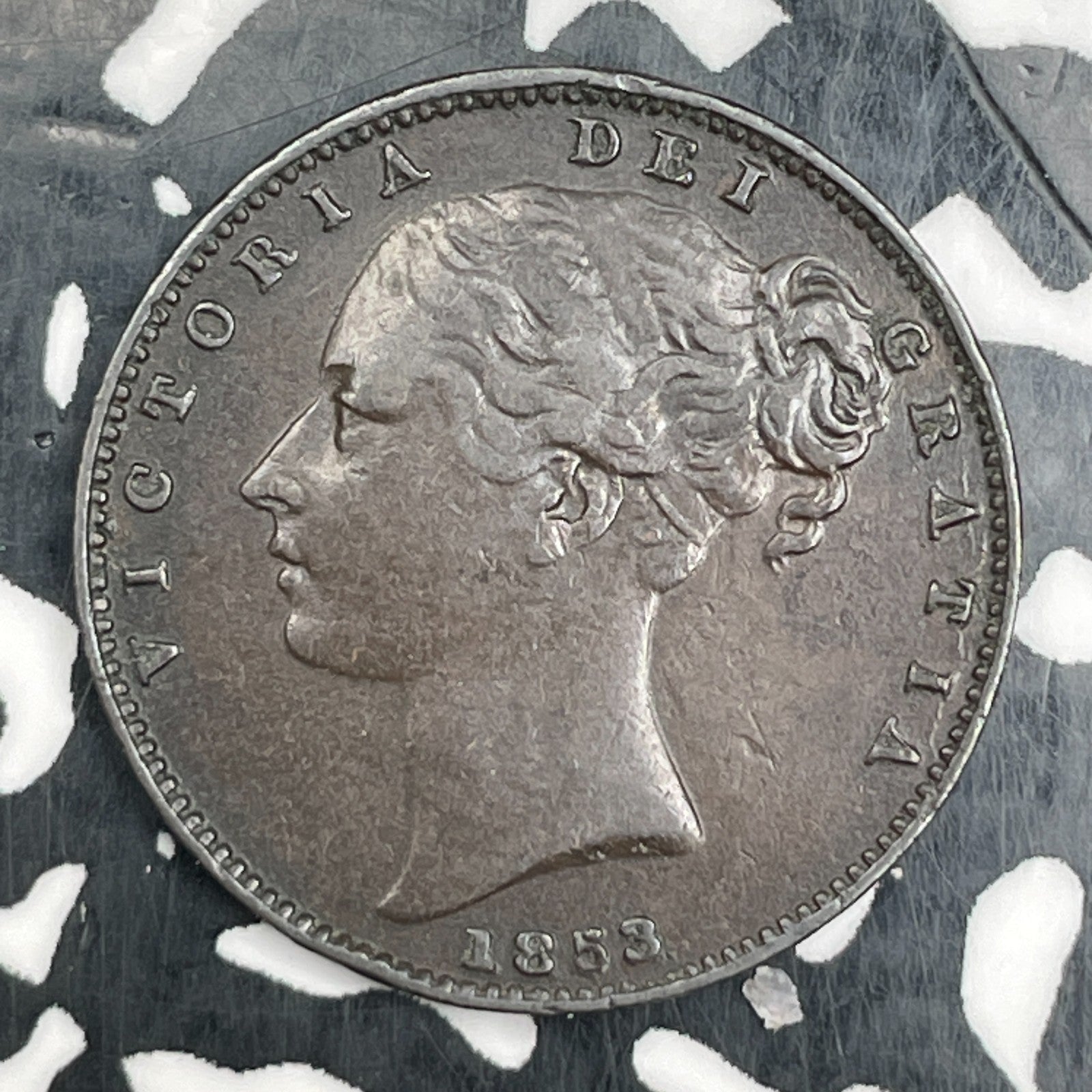 1853 Great Britain Farthing 'WW' Incuse Lot#N1790 Nice!
