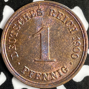 1900-D Germany 1 Pfennig Lot#D7011 High Grade! Beautiful!