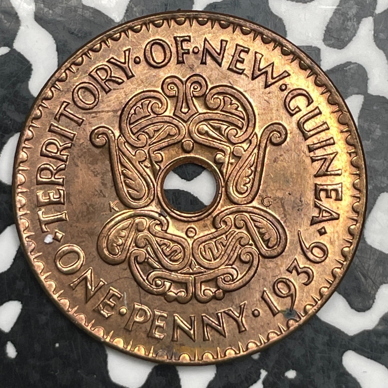1936 New Guinea 1 Penny Lot#F7251 High Grade! Beautiful!