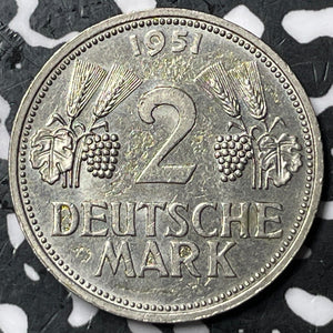 1951-D West Germany 2 Mark Lot#D7364 Nice!