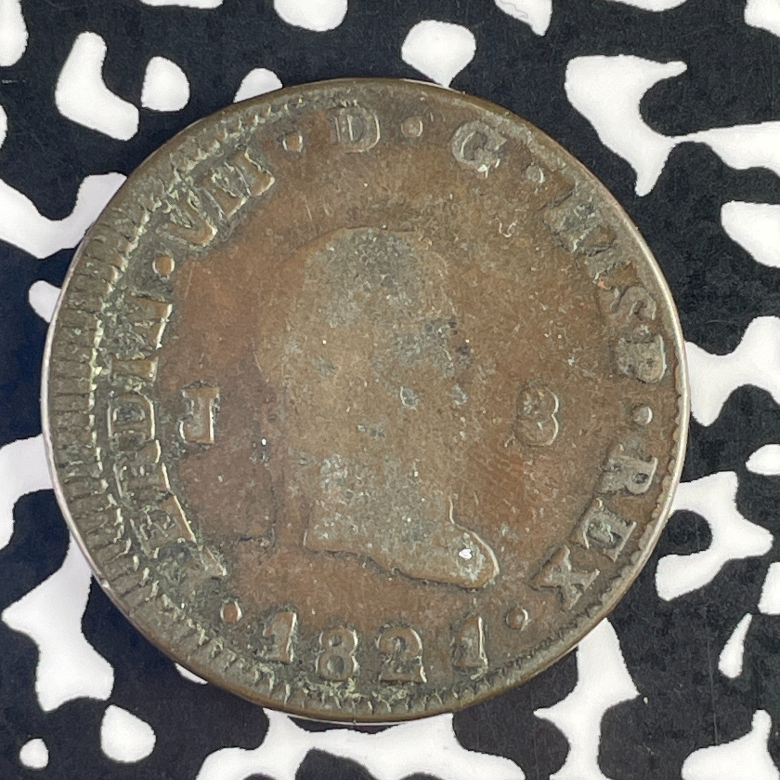 1821 Spain 8 Maravedis Lot#F1191