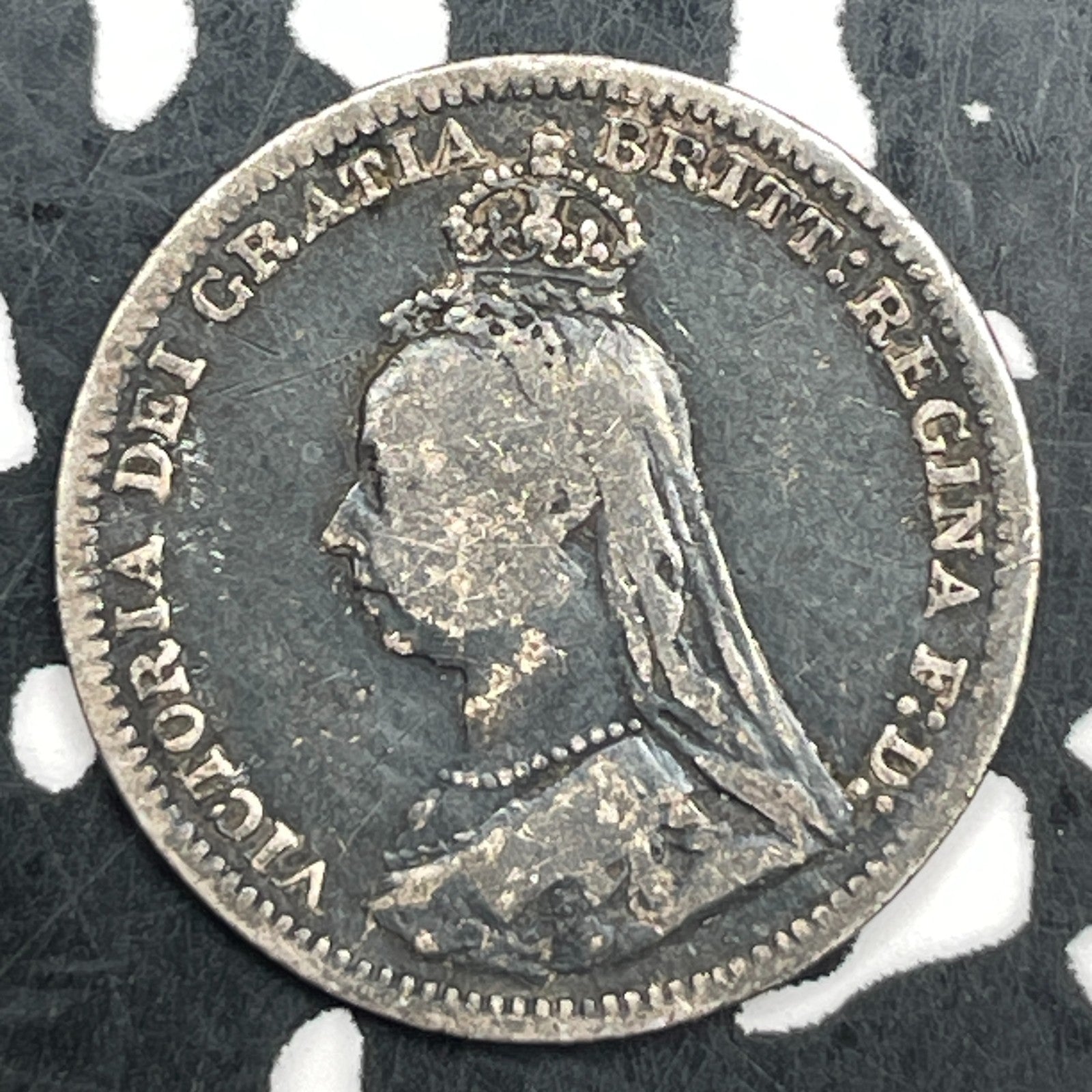 1890 Great Britain 3 Pence Threepence Lot#F5399 Silver!