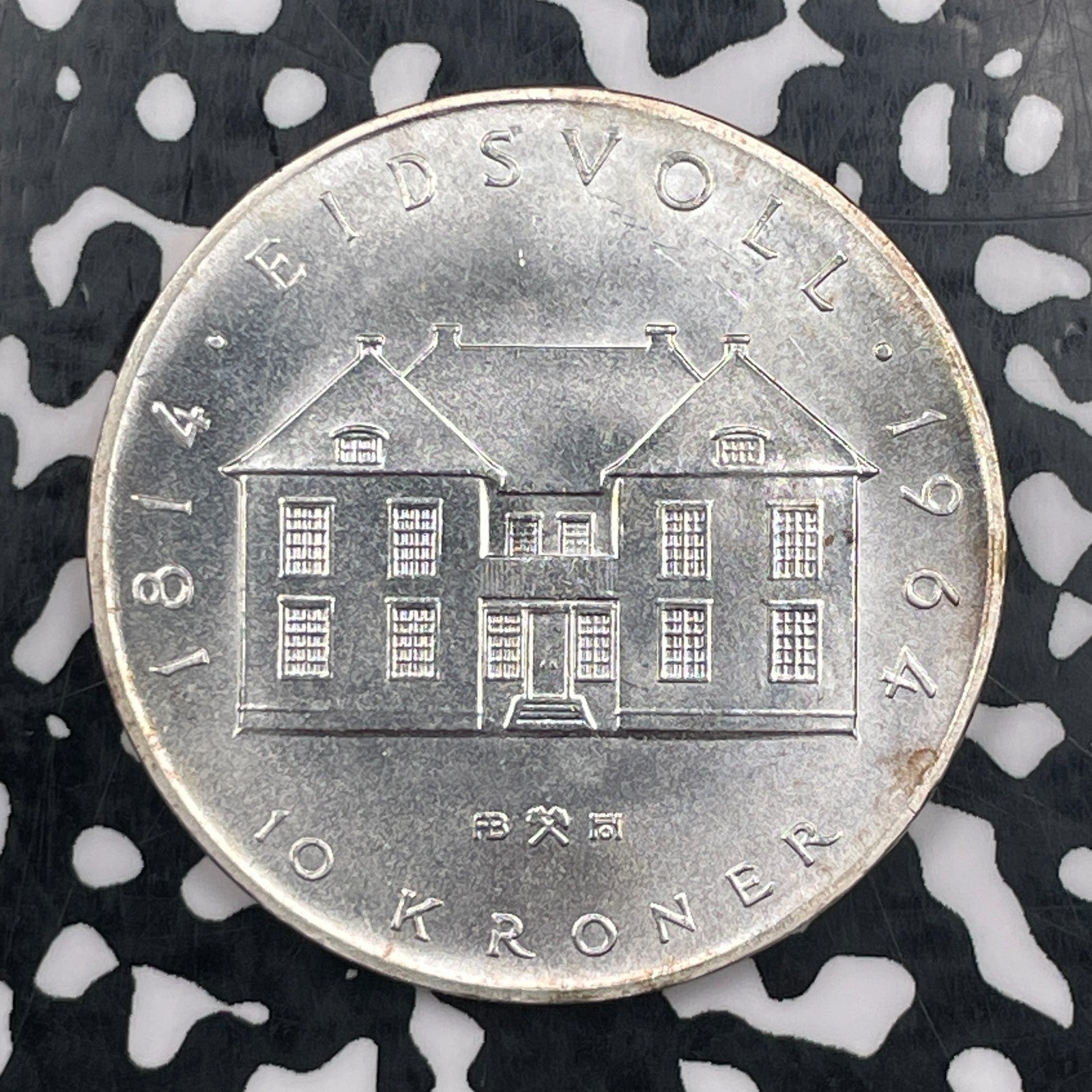 1964 Norway 10 Kroner Lot#N3504 Silver! High Grade! Beautiful!