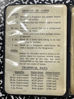 1968 Singapore 6x Coin Mint Set Lot#B2170 With Case & C.O.A.
