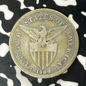 1909-S U.S. Philippines 20 Centavos Lot#T5244 Silver! Better Date