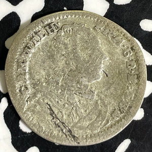1745 Germany Brandenburg-Ansbach 3 Kreuzer Lot#JM9198 Silver! Very Scarce!