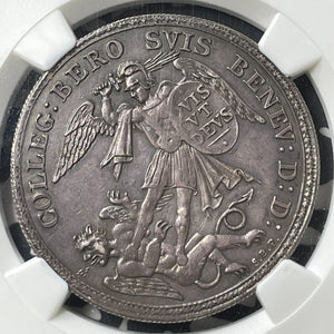 (c.1720) Switzerland Beromuenster 1/2 Thaler NGC MS62 Lot#G8670 Silver! KM#5