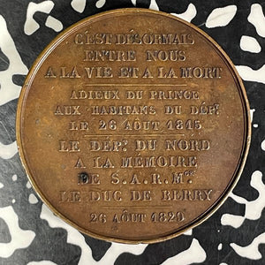 1829 France Duke Of Berry Medal By Gavrard Lot#JM9219 40mm