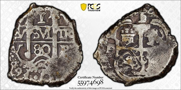 1680-P V Bolivia Cob 1 Real PCGS VF20 Lot#G2368 Silver! Calico-270
