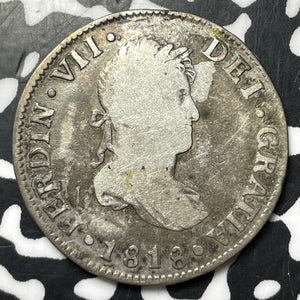 1818-NG M Guatemala 2 Reales Lot#JM8687 Silver! Scarce!