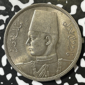 1939 Egypt 10 Piastres Lot#E4744 Silver! High Grade! Beautiful!